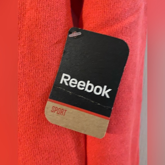 Reebok sweatshirt hoodie. NWT neon cherry color, thumb holes. - Picture 5 of 7